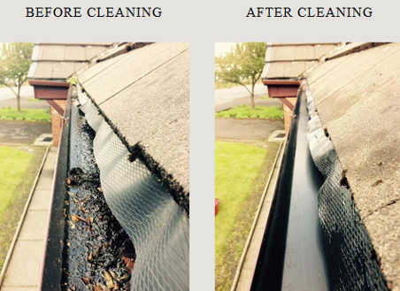 gutter cleaning before and after pictures